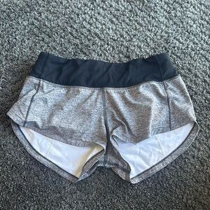 Lululemon speed up shorts size 0 gray